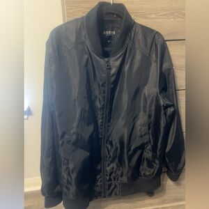 Men’s GUESS Black Leather Jacket Large